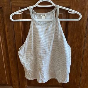 Halter Stripped Tank Crop Top